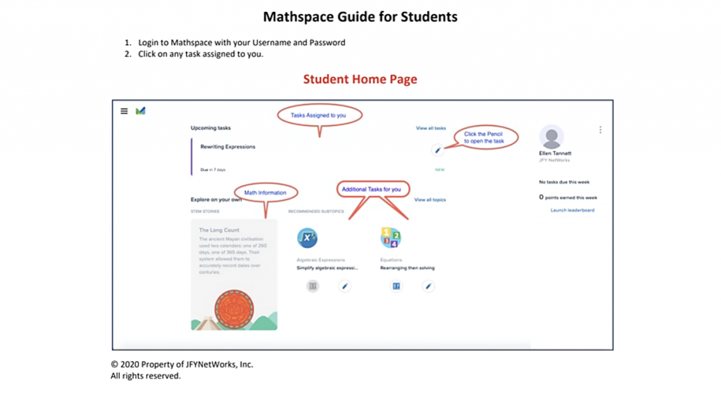 Student guide for math software