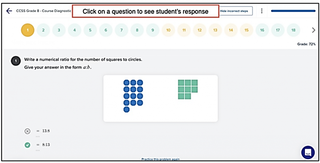 Viewing student's responses