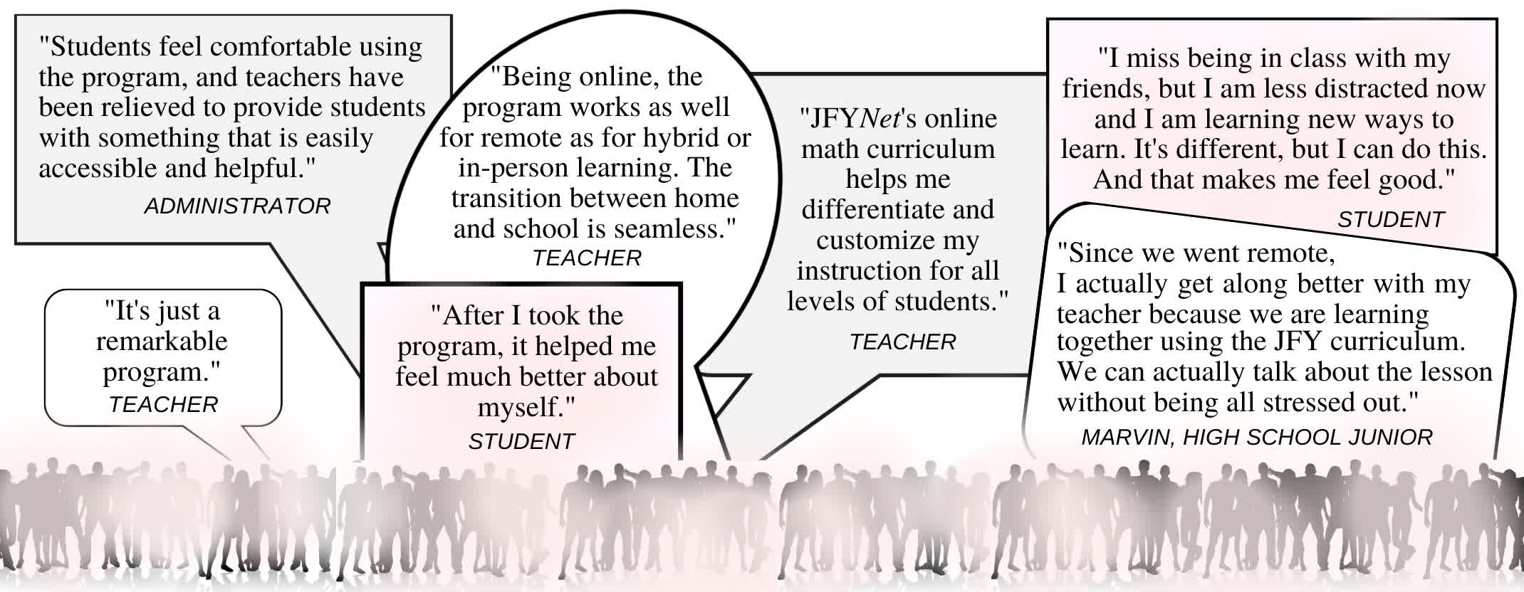 Student Teacher testimonials of JFY's online academic support