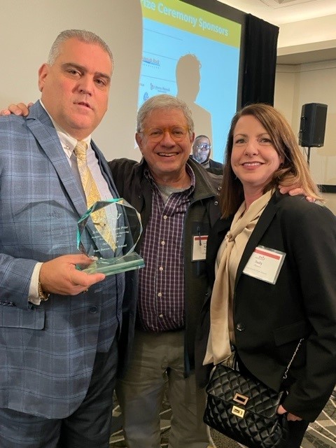 EBHS Headmaster Phillip Brangiforte, JFY Executive Director Gary Kaplan, Assistant Headmaster Judith Blanco at the EdVestors award ceremony 11/8/23