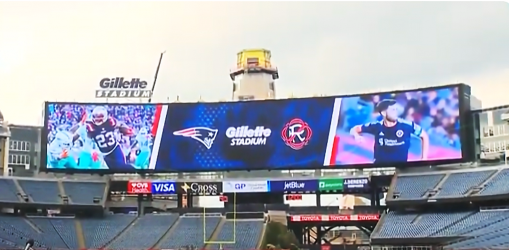 Large screen at Gillette Stadium